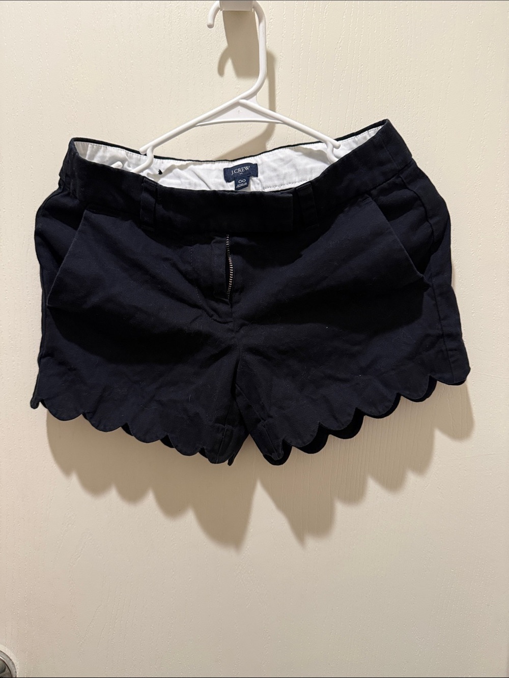 J. Crew Navy Scallop Edge Cotton Shorts